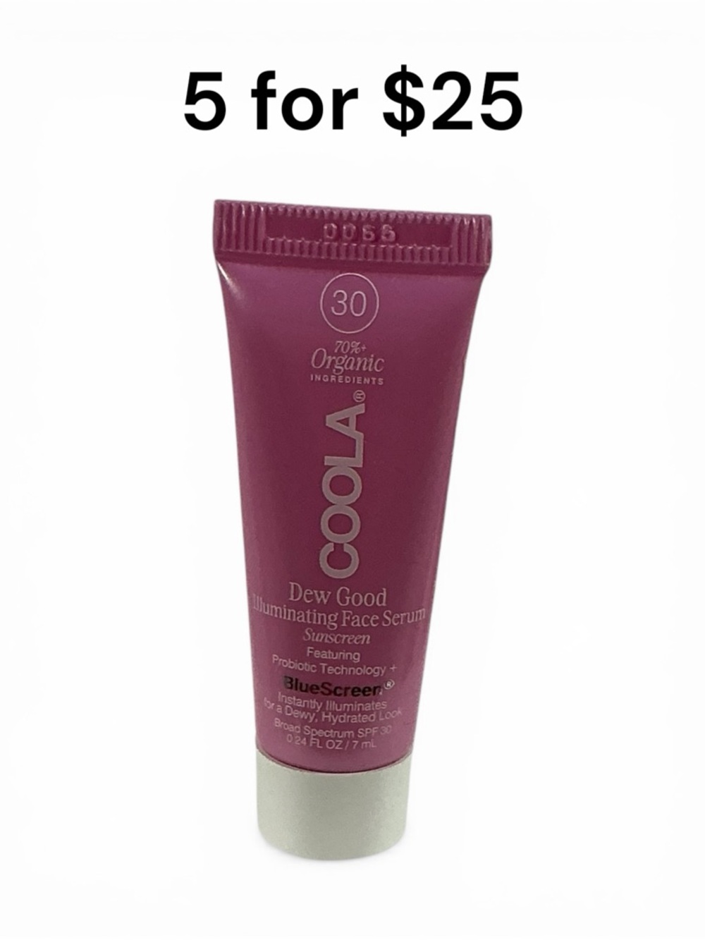 COOLA Dew Good Illuminating Serum Sunscreen with SPF 30. Travel size
